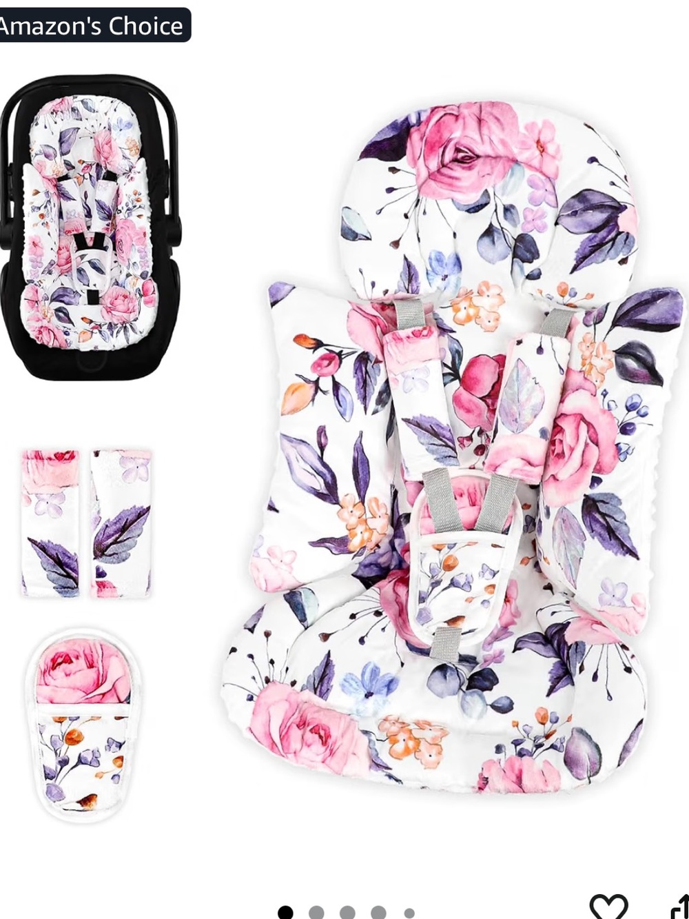 Floral Babygirl Infant Car Seat Cover & Inserts